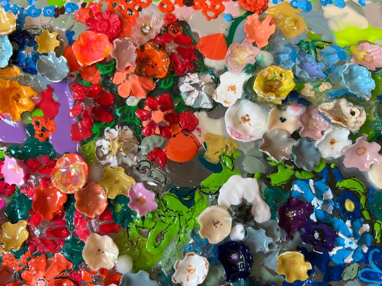 Original Pop Art Floral Sculpture by Silvia Strobos