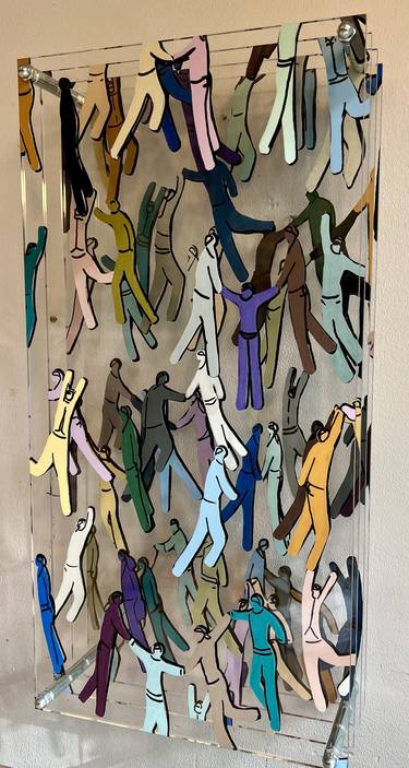 Original Modernism People Painting by Silvia Strobos