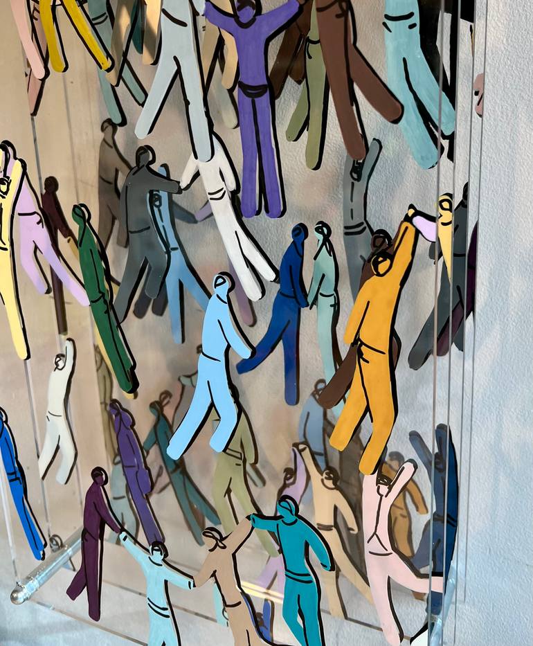 Original Modernism People Painting by Silvia Strobos