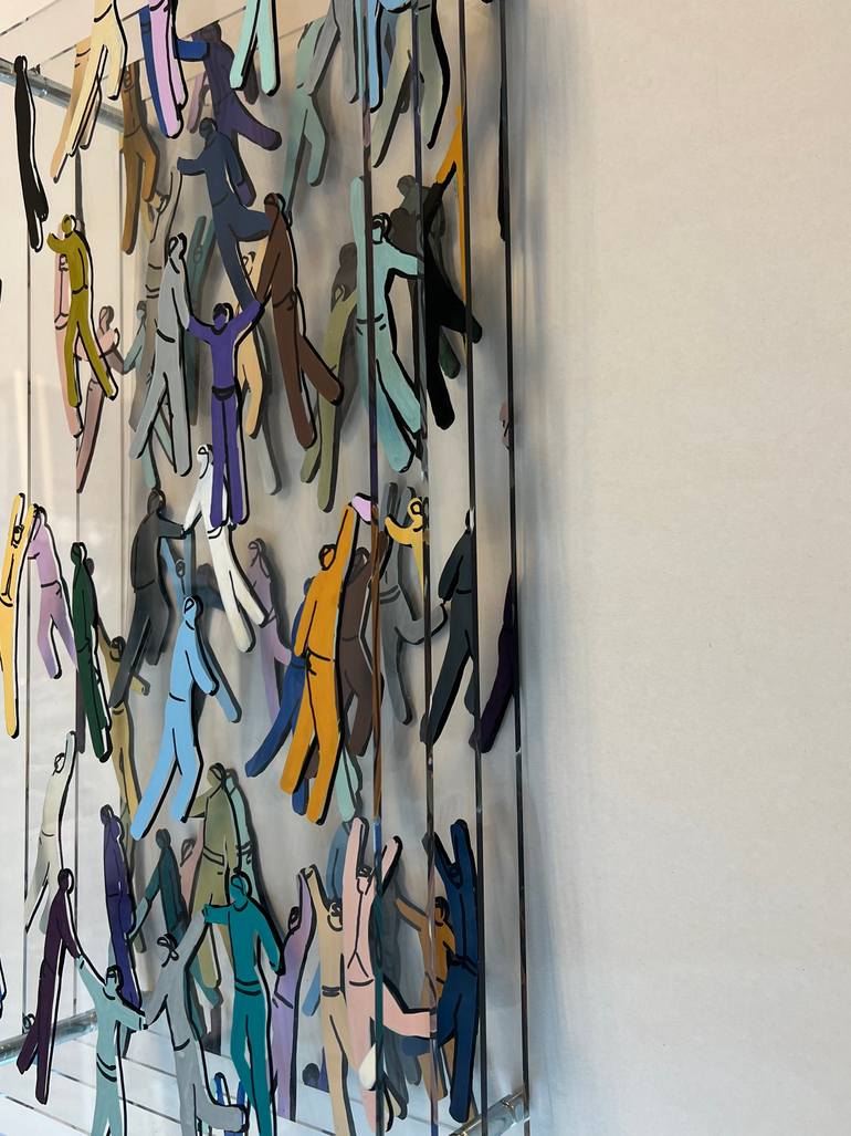 Original Modernism People Painting by Silvia Strobos