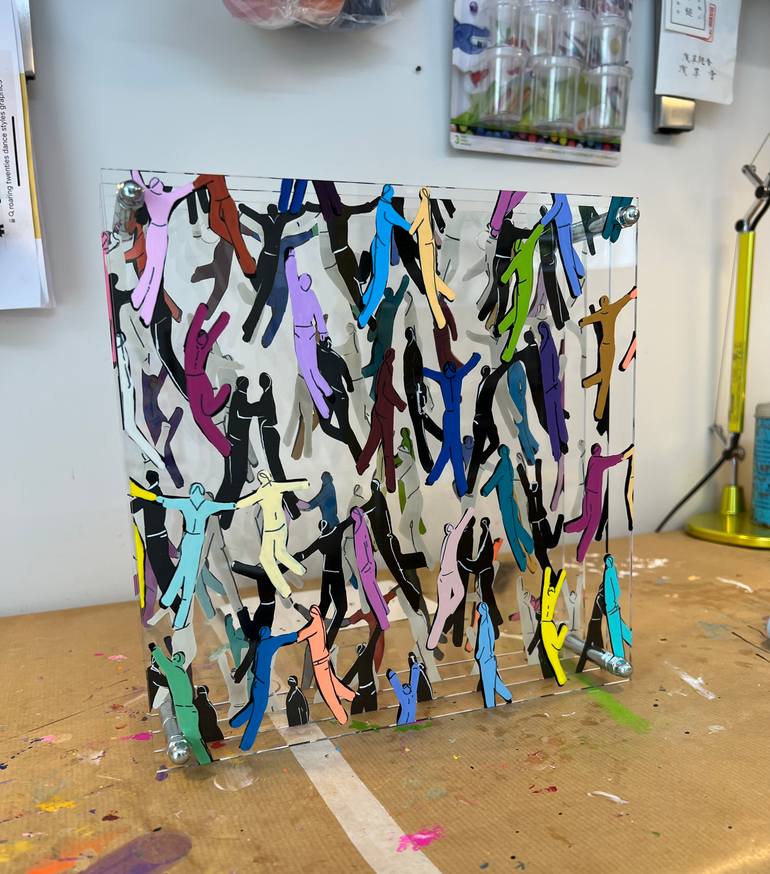 Original Modernism People Painting by Silvia Strobos