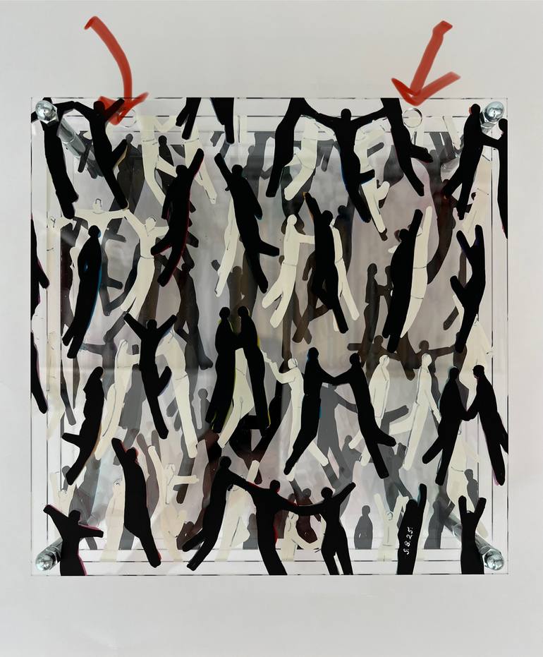 Original Modernism People Painting by Silvia Strobos