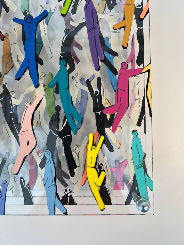 Original Modernism People Painting by Silvia Strobos