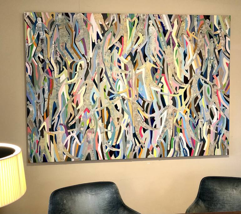 Original Abstract People Painting by Silvia Strobos