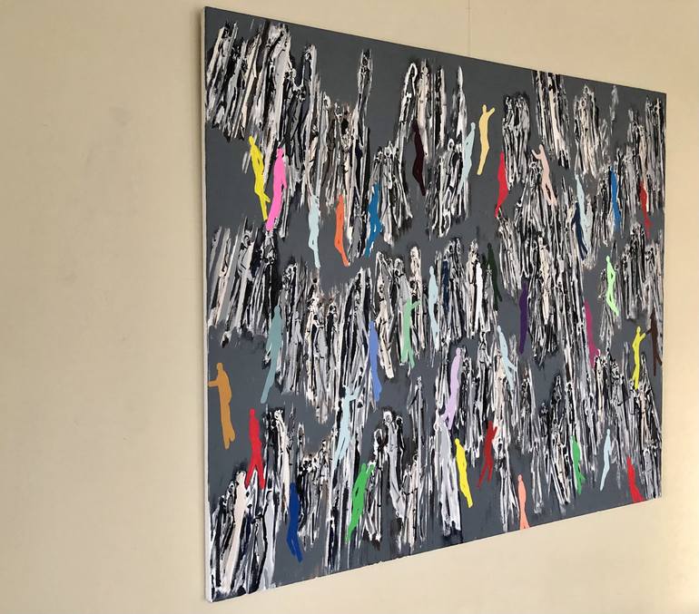 Original Abstract People Painting by Silvia Strobos