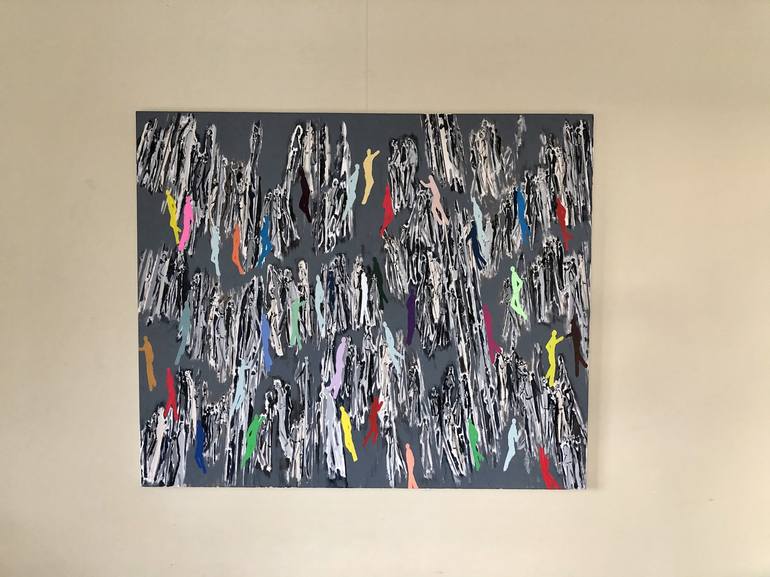 Original Abstract People Painting by Silvia Strobos