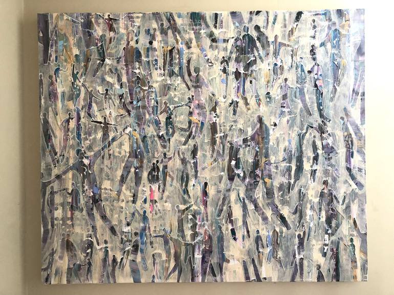 Original Abstract People Painting by Silvia Strobos