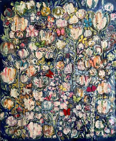 Original Expressionism Floral Paintings by Silvia Strobos