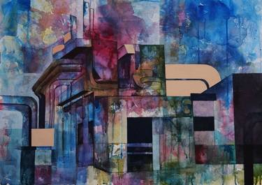 Original Abstract Architecture Paintings by jean-philippe vigniel