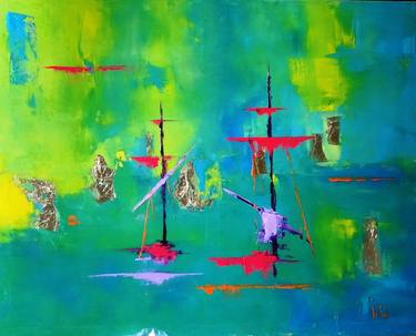 Print of Abstract Expressionism Yacht Paintings by Iolanta Gondouin