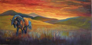 Original Impressionism Horse Paintings by Dirk Hiel