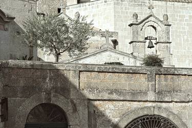 Matera: Tuff Walls, Olive Branch, and Church Facade.  IT002_010 thumb