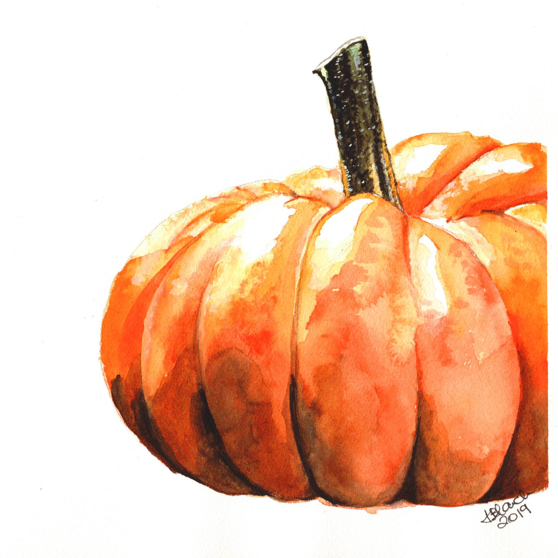 Watercolor for Beginners: Learn to Draw and Paint Autumn Halloween Pumpkin  in Watercolor, Khin