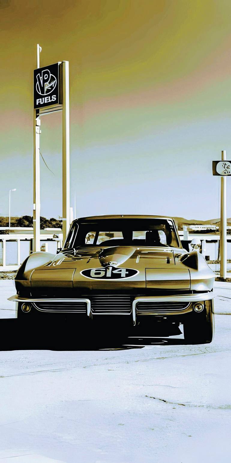Original Car Printmaking by Andreas Ritter  Photorealism Art on Acrylic  cool 1