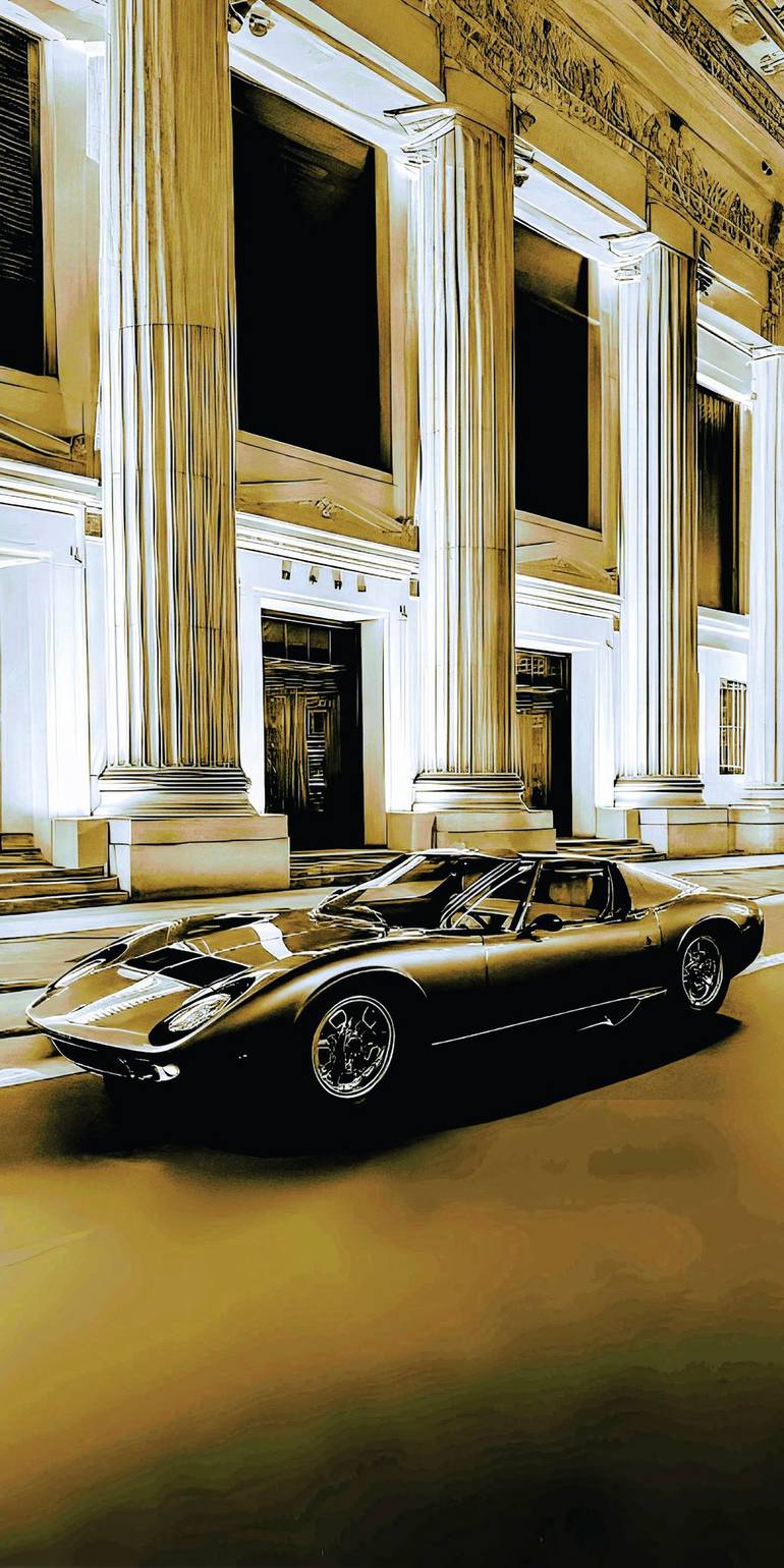 Original Car Printmaking by Andreas Ritter  Figurative Art on Acrylic  cool 12