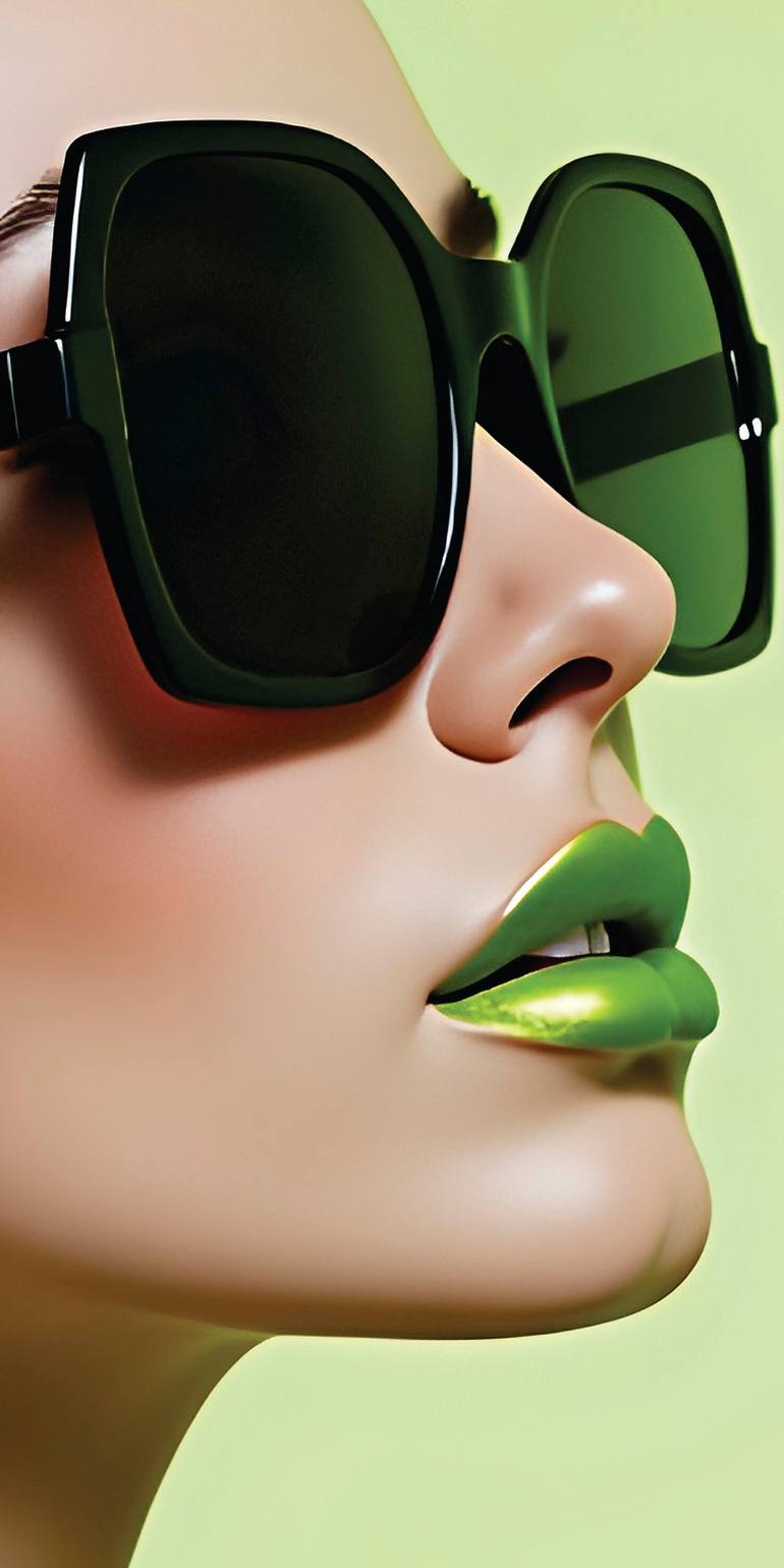 Original Women Printmaking by Andreas Ritter  Pop Art Art on Acrylic  sunglasses A