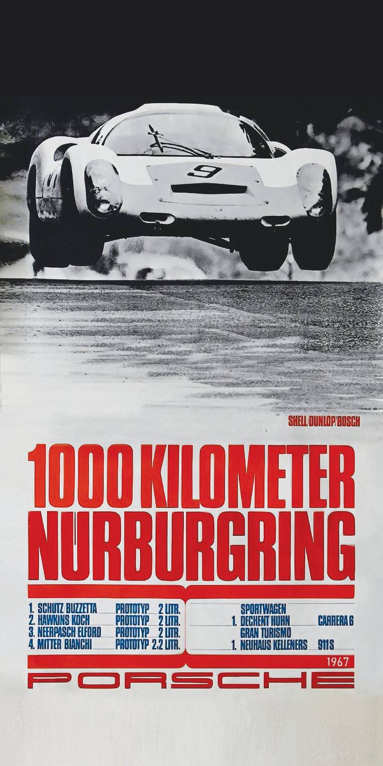 Original Car Printmaking by Andreas Ritter  Documentary Art on Acrylic  1000 Kilometer