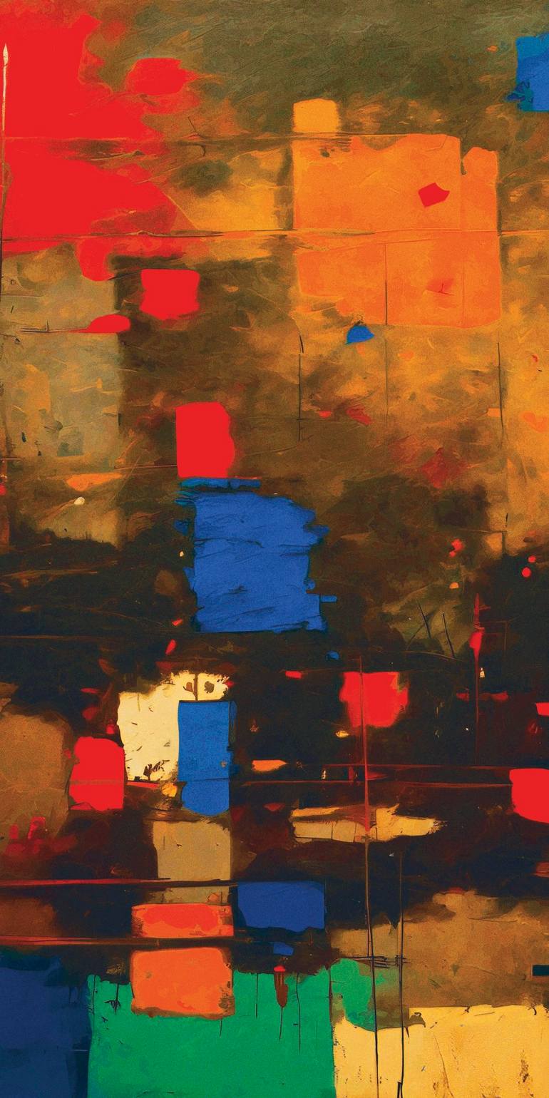 Original Abstract Printmaking by Andreas Ritter  Abstract Expressionism Art on Acrylic  1961modern