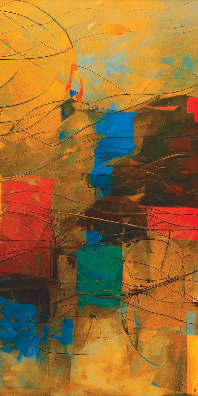Original Abstract Printmaking by Andreas Ritter  Abstract Expressionism Art on Acrylic  1968modern