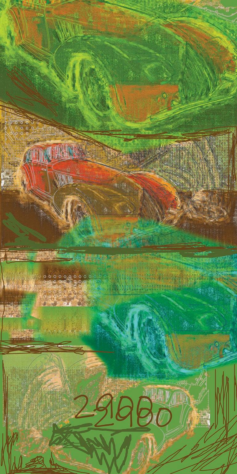 Original Car Printmaking by Andreas Ritter  Street Art Art on Acrylic  2900 STREET