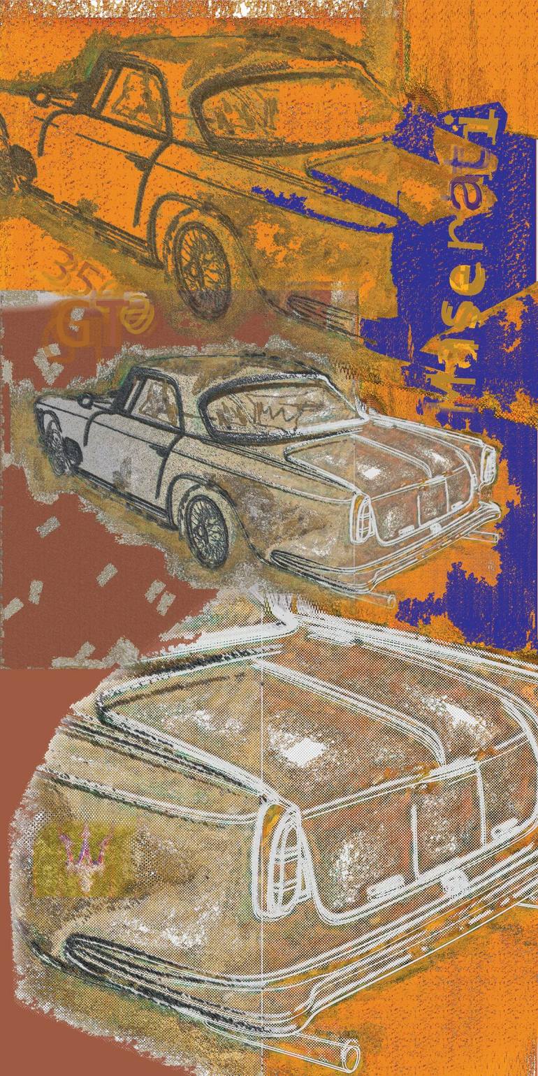 Original Car Printmaking by Andreas Ritter  Street Art Art on Acrylic  3500 STREET