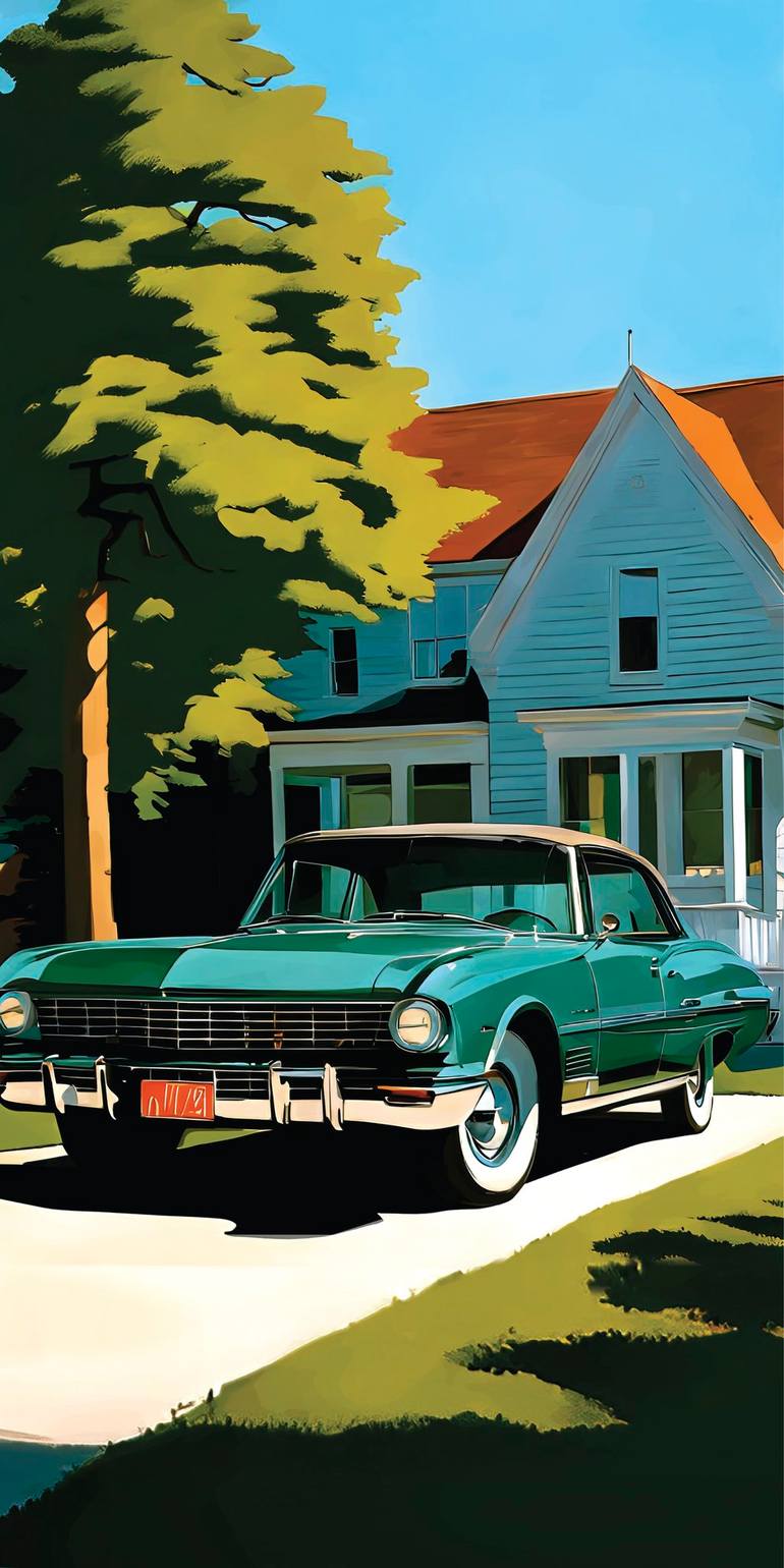 Original Car Printmaking by Andreas Ritter  Pop Art Art on Acrylic  AMERIKA 1