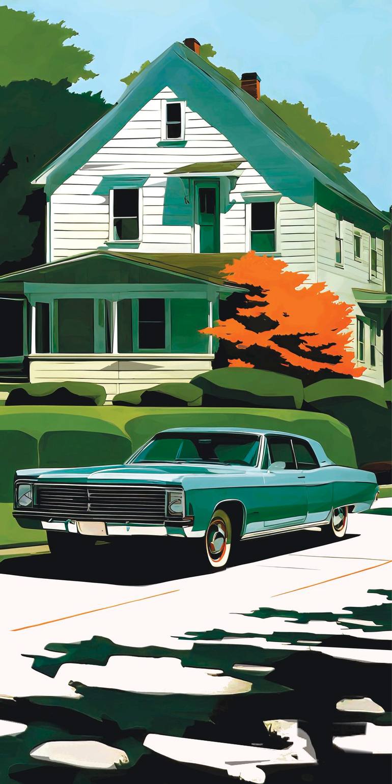 Original Car Printmaking by Andreas Ritter  Pop Art Art on Acrylic  AMERIKA 8
