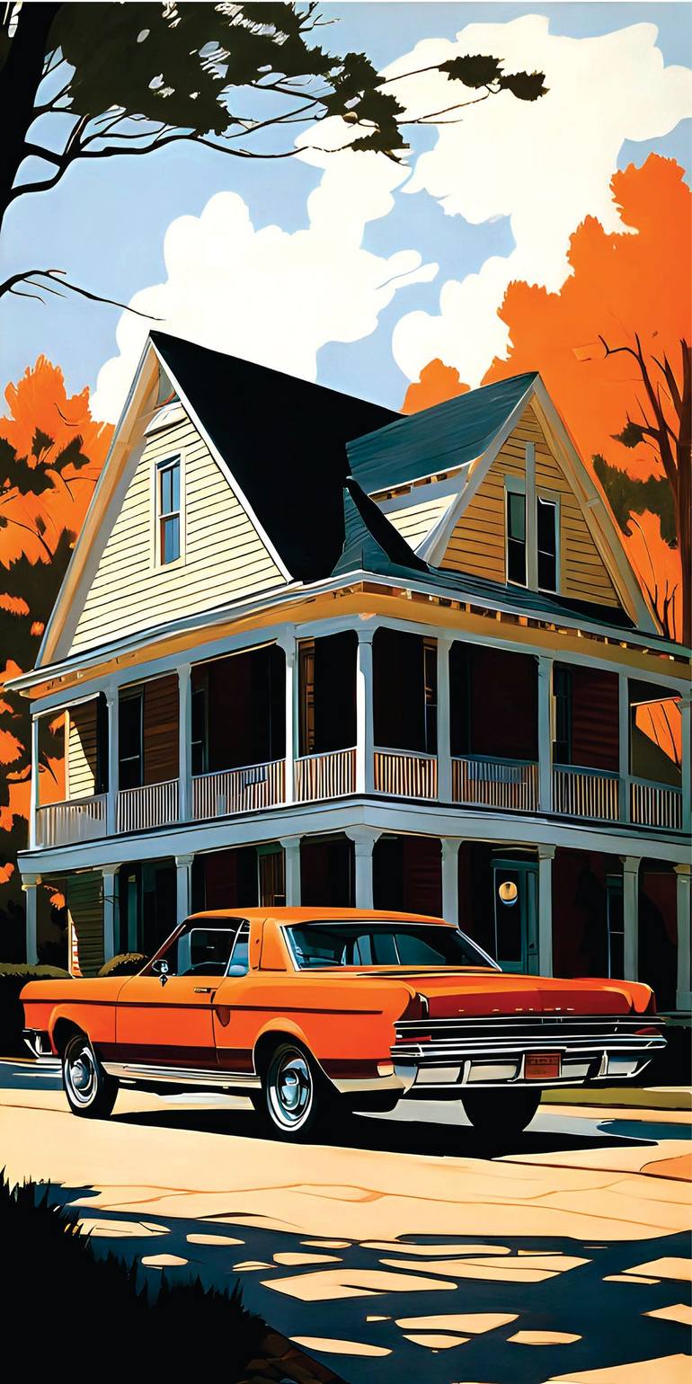 Original Car Printmaking by Andreas Ritter  Pop Art Art on Acrylic  AMERIKA 12