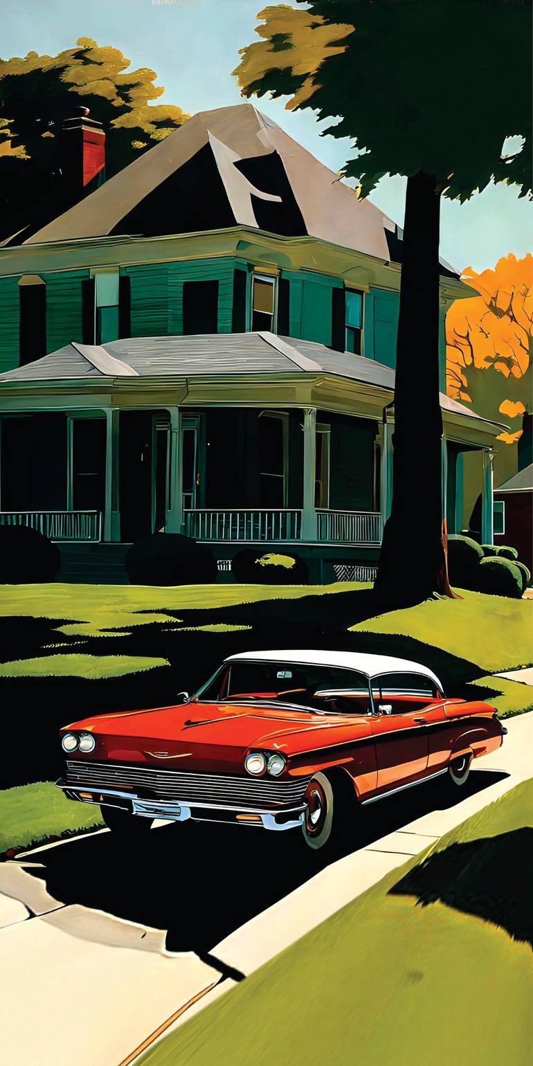 Original Car Printmaking by Andreas Ritter  Pop Art Art on Acrylic  AMERIKA 15
