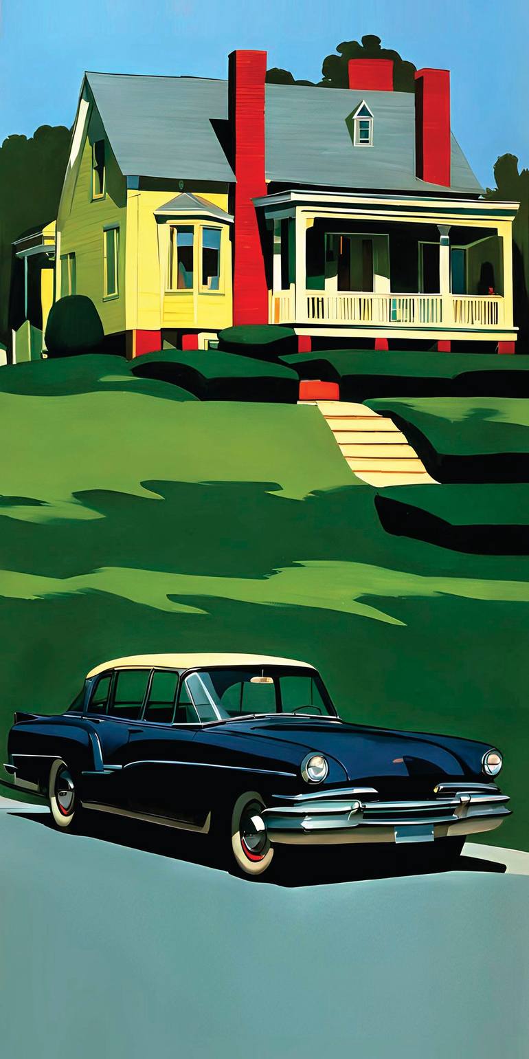 Original Car Printmaking by Andreas Ritter  Pop Art Art on Acrylic  AMERIKA 23