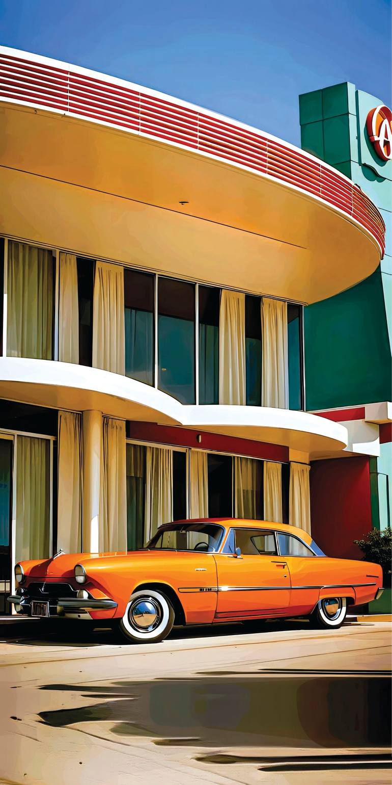 Original Car Printmaking by Andreas Ritter  Art Deco Art on Acrylic  ART DECO 2