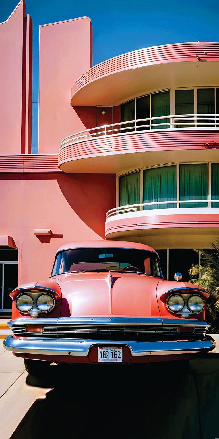 Original Car Printmaking by Andreas Ritter  Art Deco Art on Acrylic  ART DECO 11