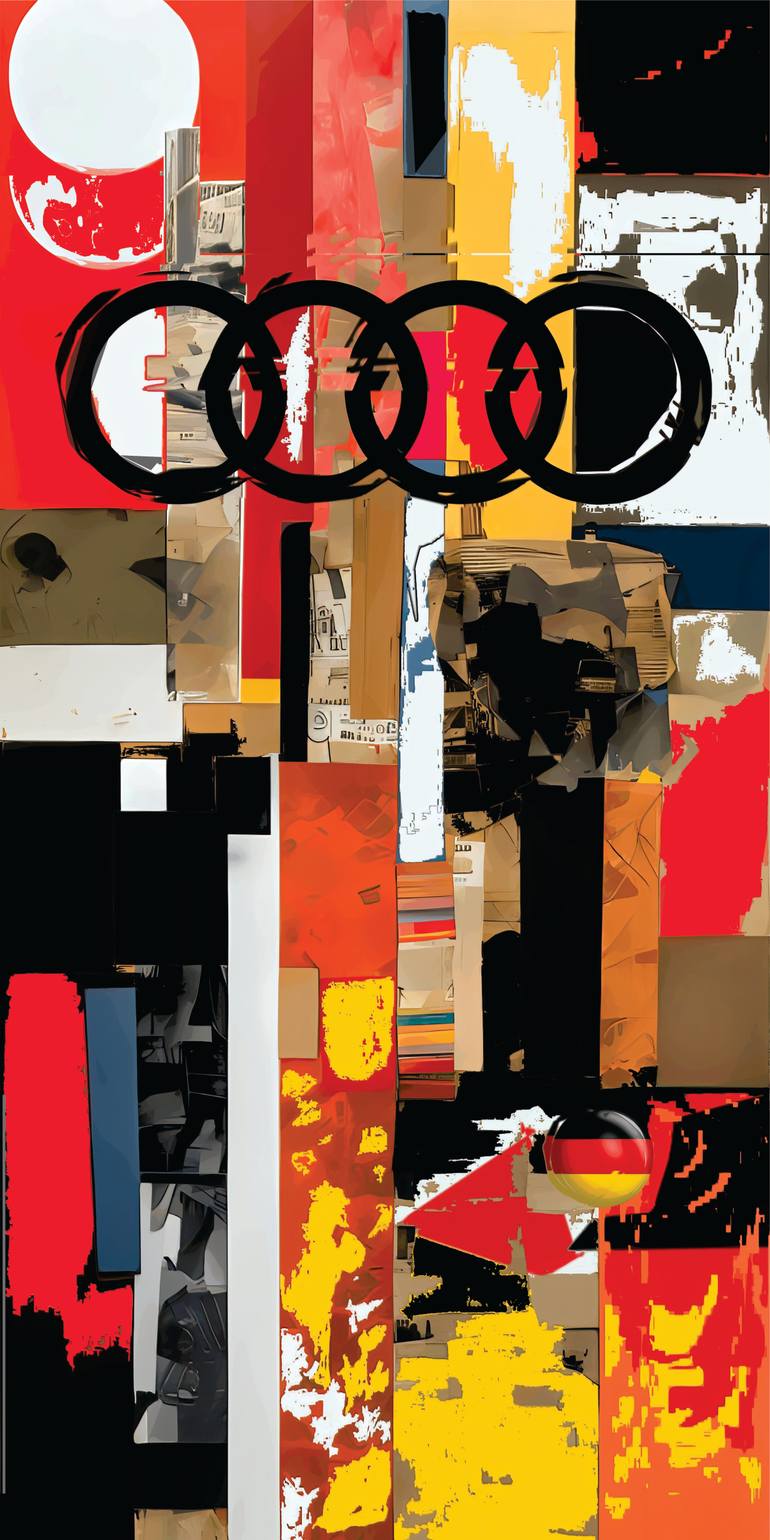 Original Car Printmaking by Andreas Ritter  Dada Art on Acrylic  audi