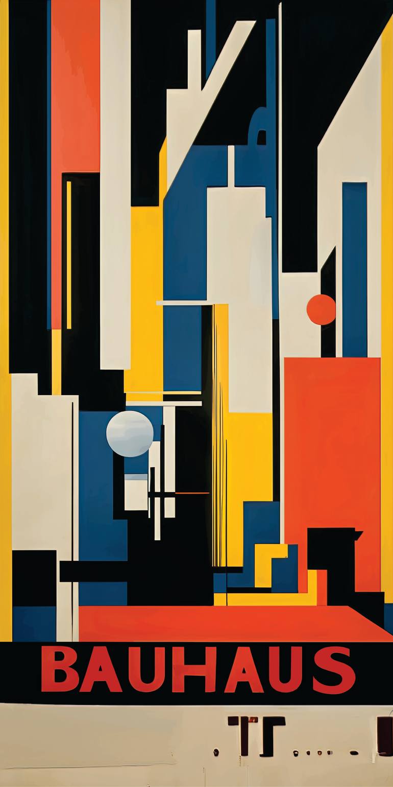 Original Architecture Printmaking by Andreas Ritter  Bauhaus Art on Acrylic  BAUHAUS 13