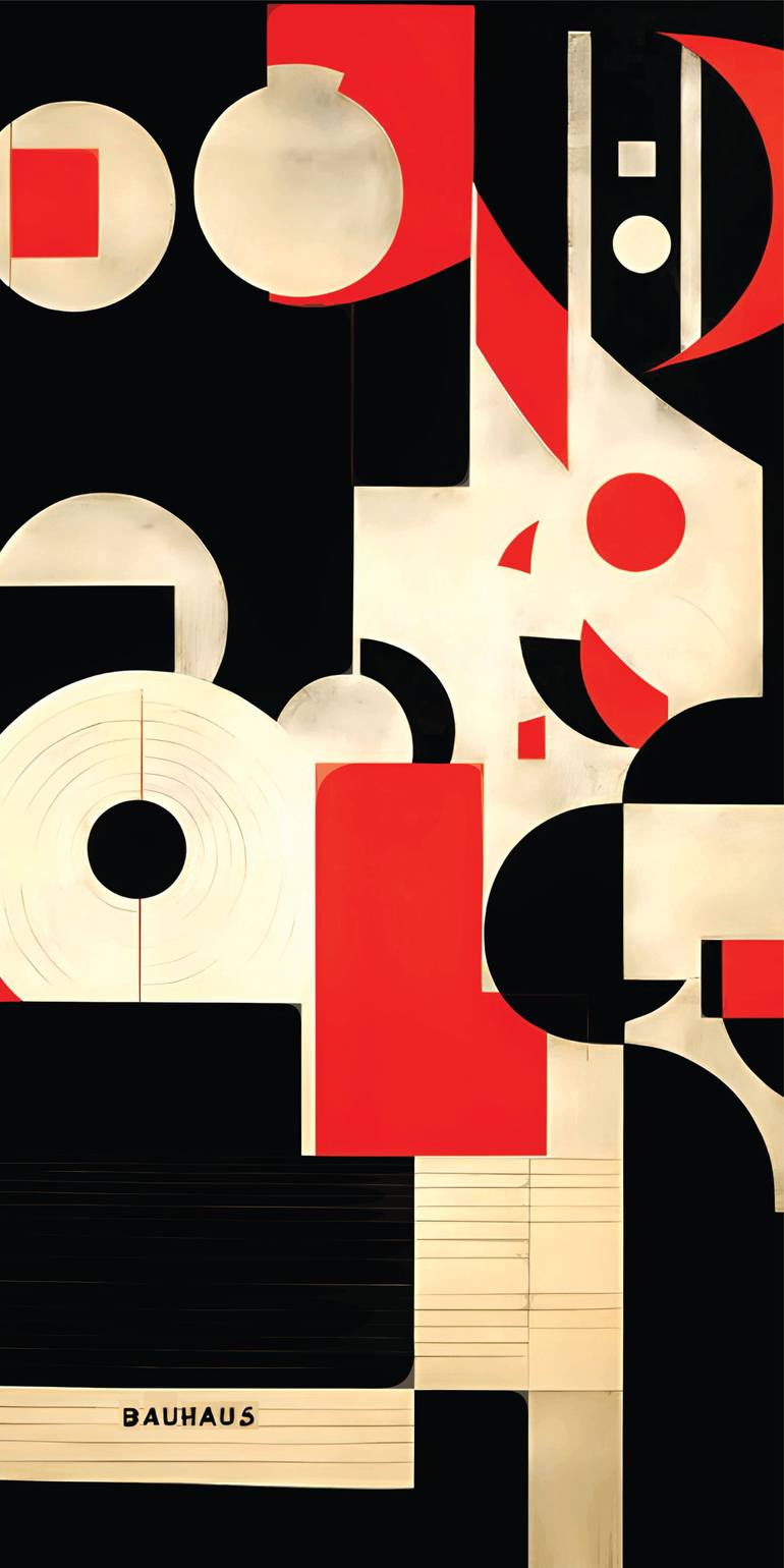 Original Abstract Printmaking by Andreas Ritter  Bauhaus Art on Acrylic  BAUHAUS 14