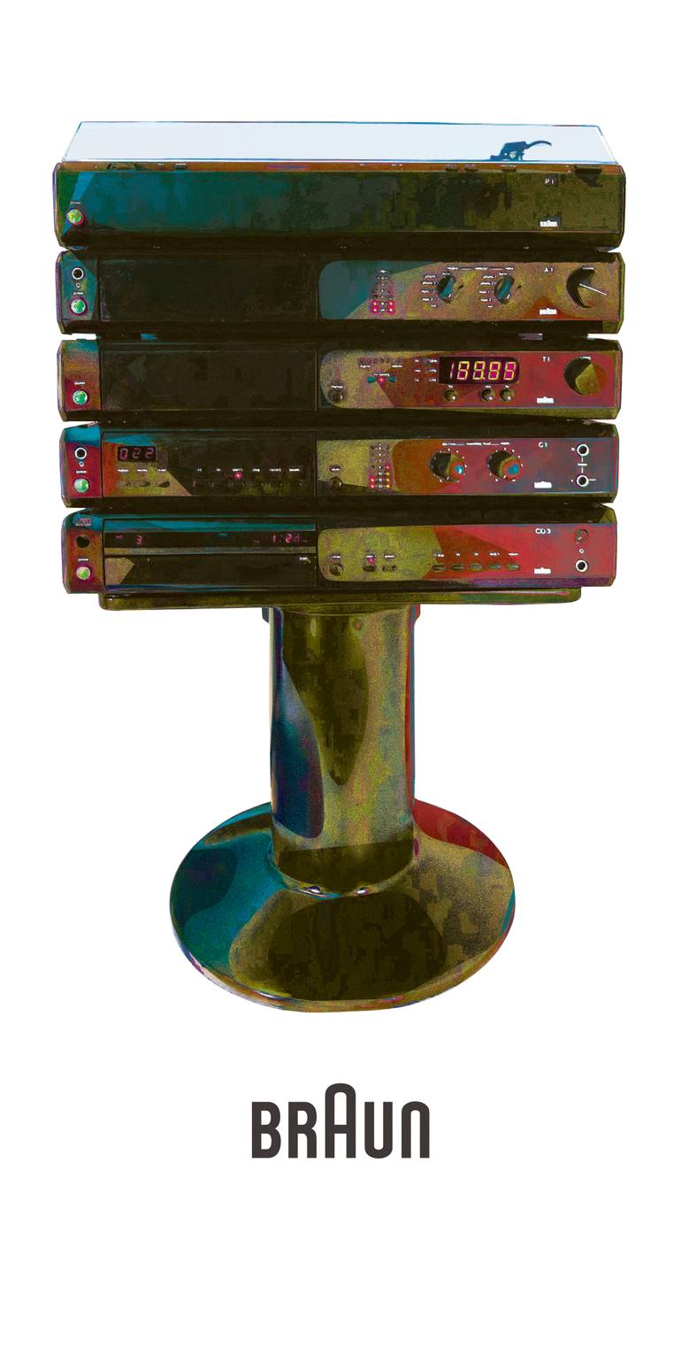 Original Music Printmaking by Andreas Ritter  Pop Art Art on Acrylic  BRAUN