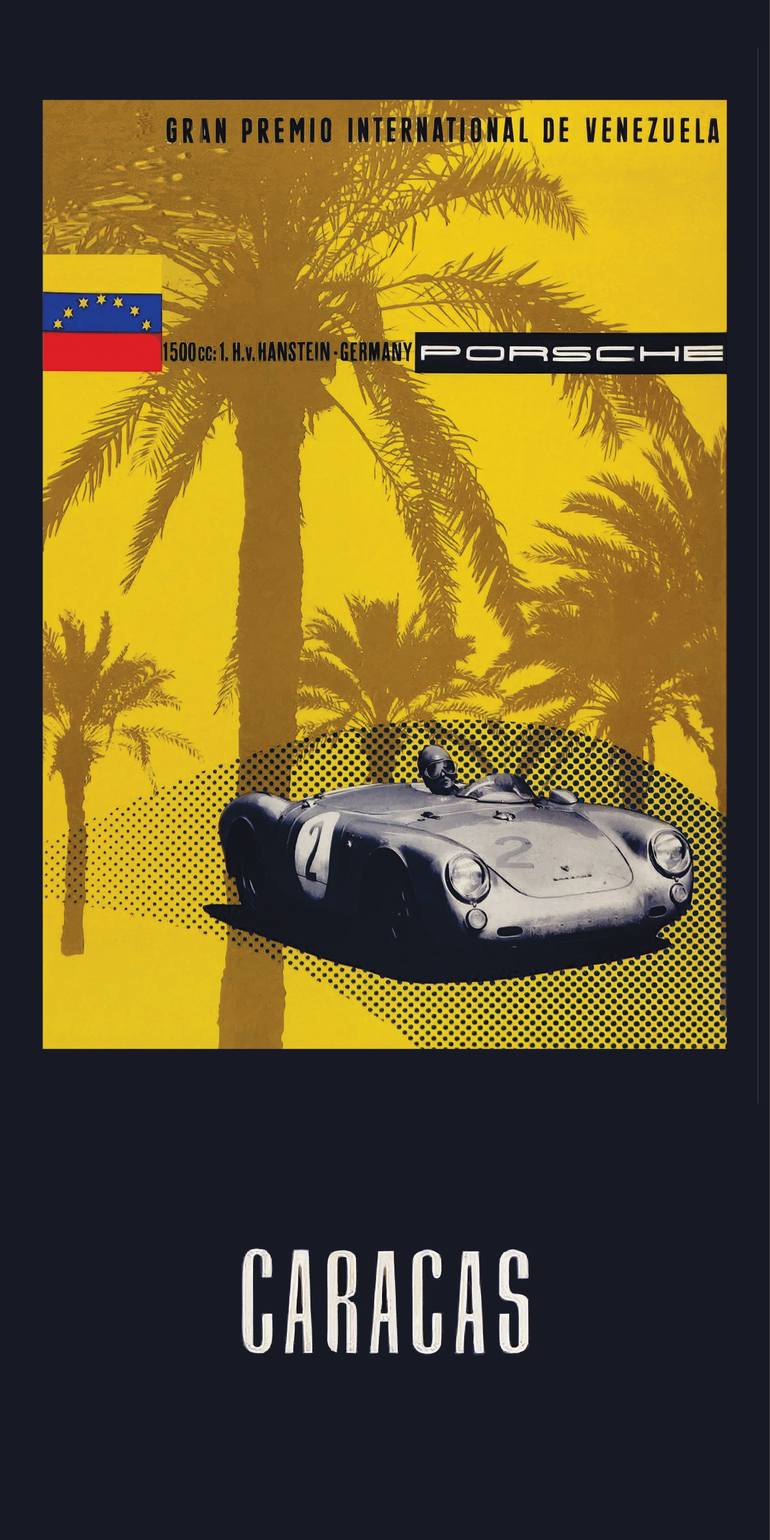 Original Car Printmaking by Andreas Ritter  Vintage Art on Acrylic  CARACAS