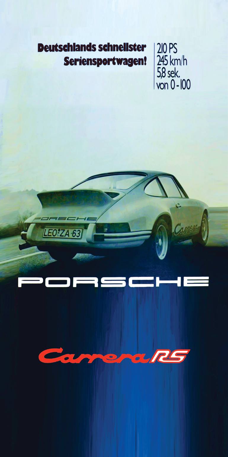 Original Car Printmaking by Andreas Ritter  Documentary Art on Acrylic  Carrera RS