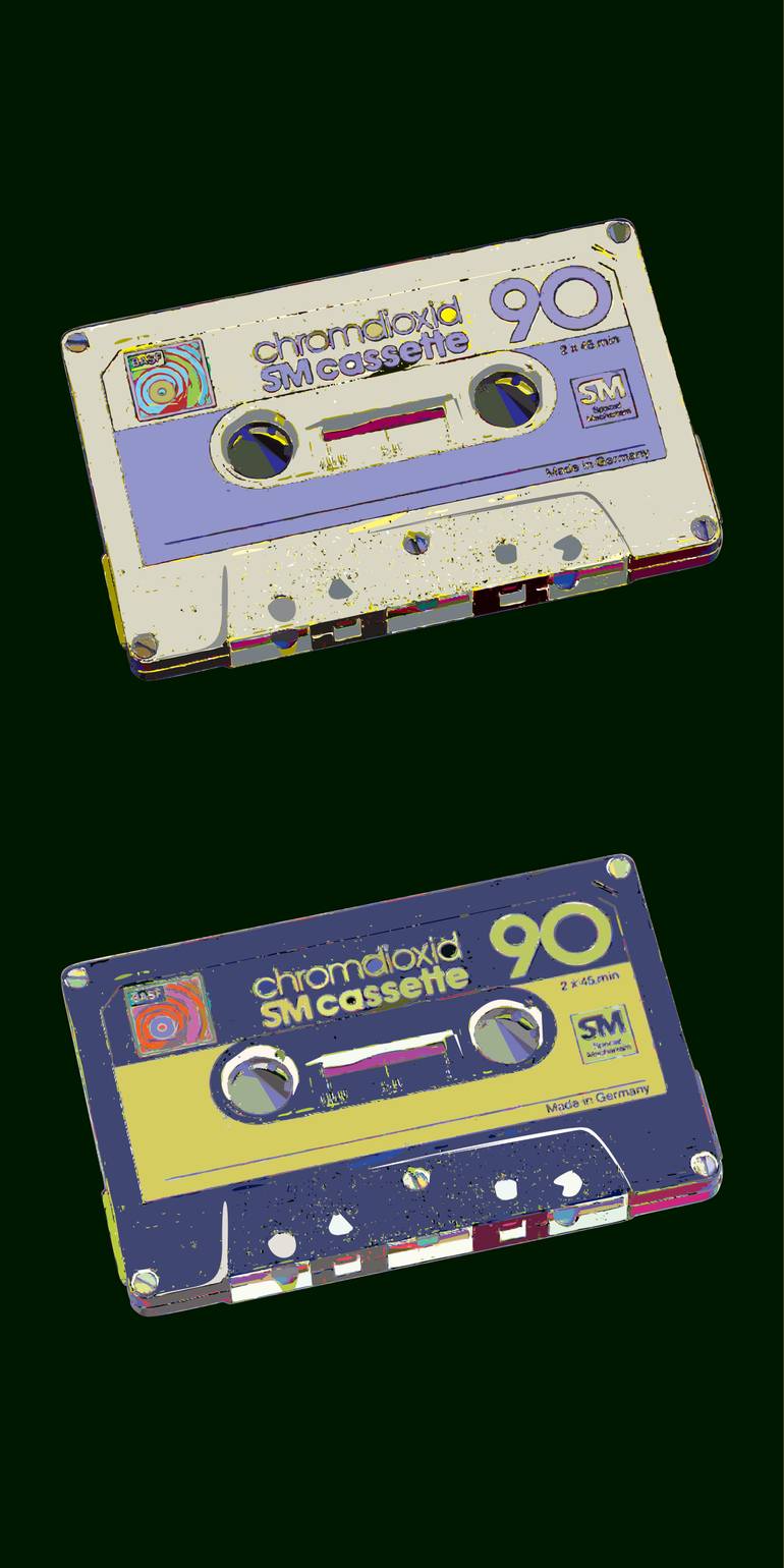Original ScienceTechnology Printmaking by Andreas Ritter  Pop Art Art on Acrylic  CASSETTE