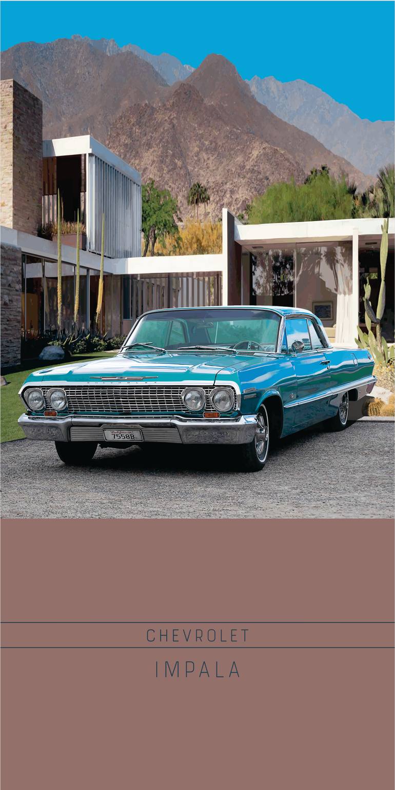 Original Car Printmaking by Andreas Ritter  Photorealism Art on Acrylic  Chevrolet Impala