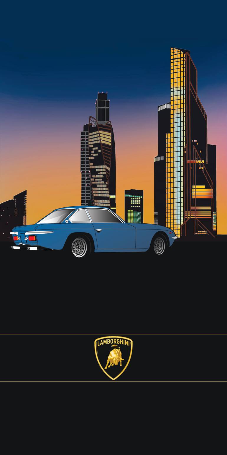 Original Car Printmaking by Andreas Ritter  Pop Art Art on Acrylic  city Lamborghini