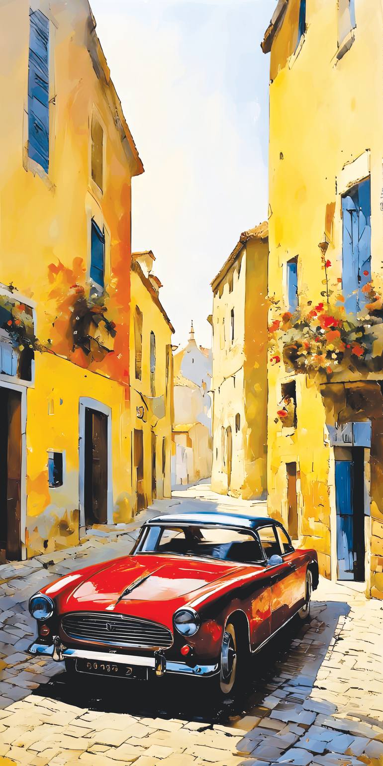 Original Car Printmaking by Andreas Ritter  Classicism Art on Acrylic  classic 2