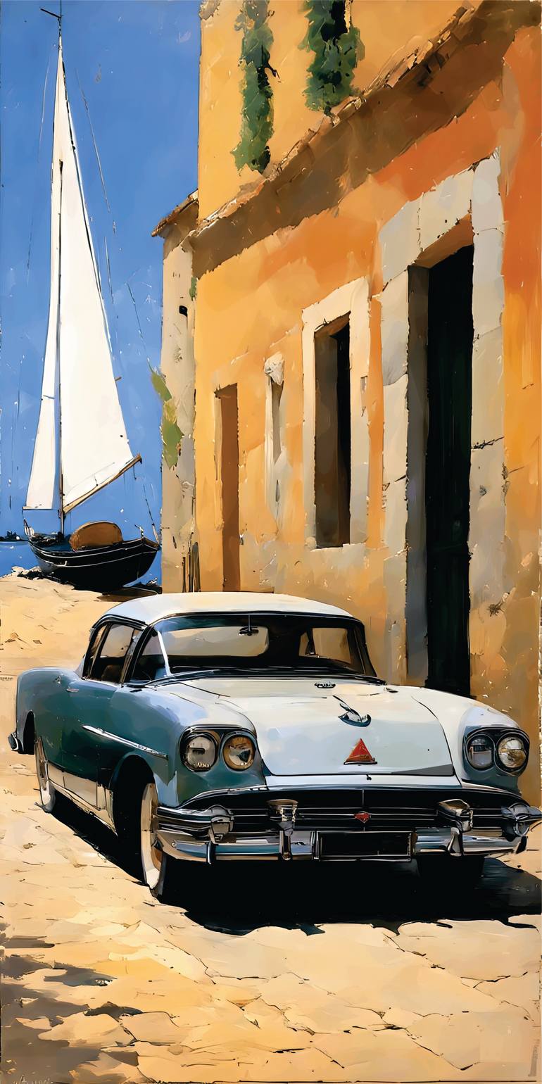 Original Car Printmaking by Andreas Ritter  Classicism Art on Acrylic  classic 5
