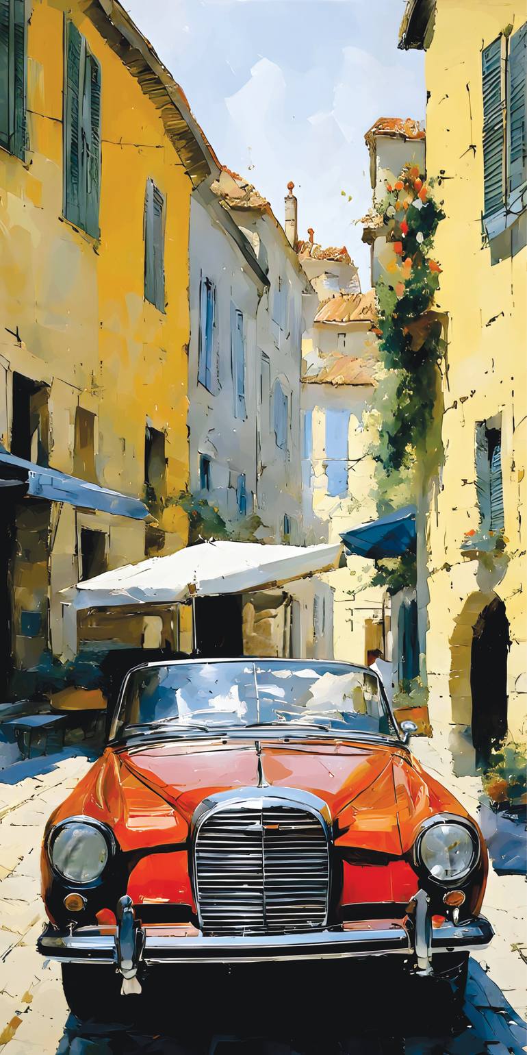 Original Car Printmaking by Andreas Ritter  Classicism Art on Acrylic  classic 12
