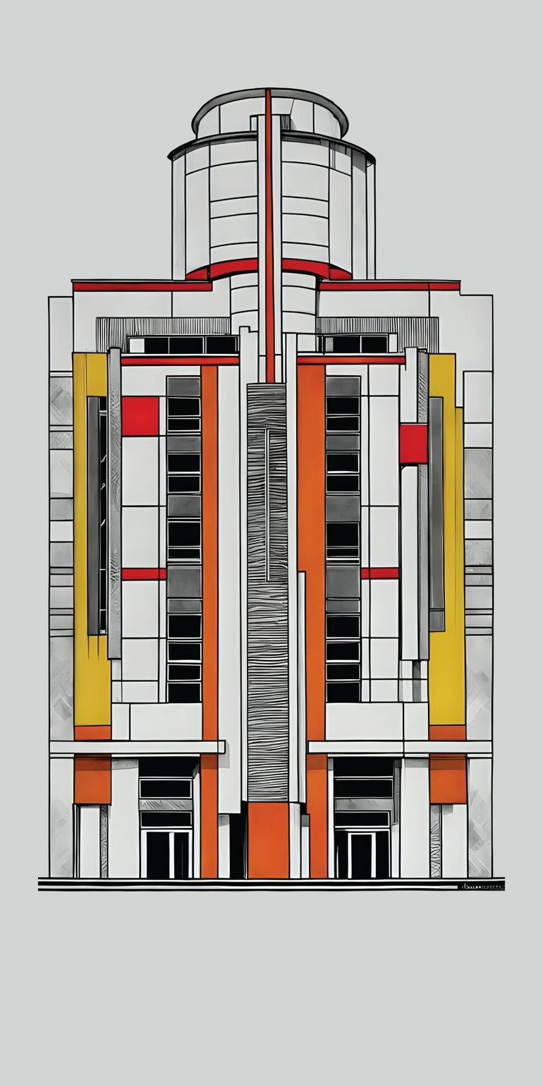 Original Architecture Printmaking by Andreas Ritter  Bauhaus Art on Acrylic  dessau 5
