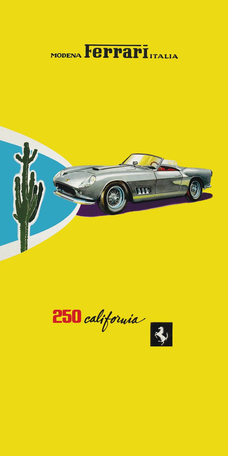 Original Car Printmaking by Andreas Ritter  Documentary Art on Acrylic  Ferrari 250california