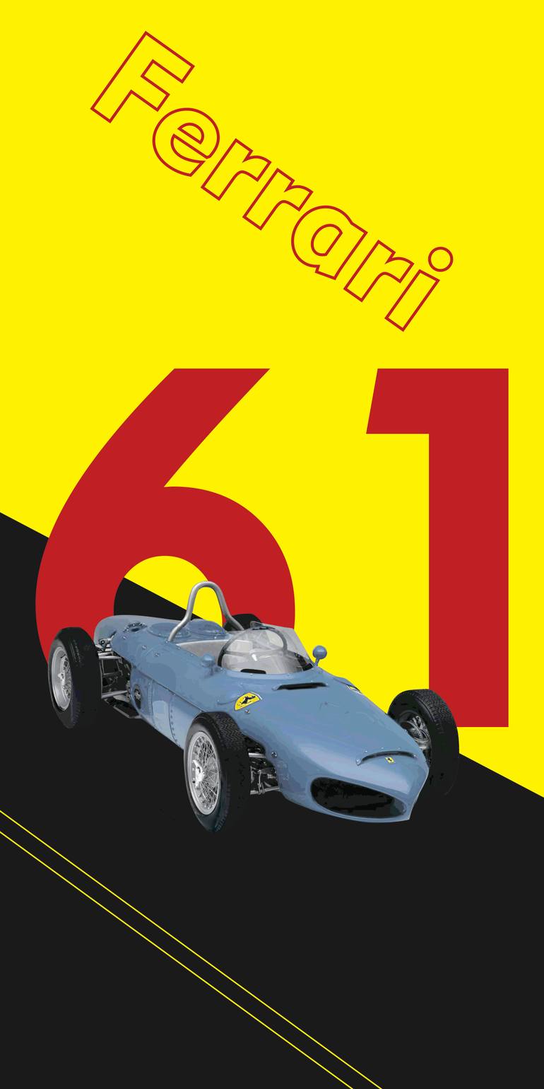 Original Car Printmaking by Andreas Ritter  Documentary Art on Acrylic  Ferrari Sharknose