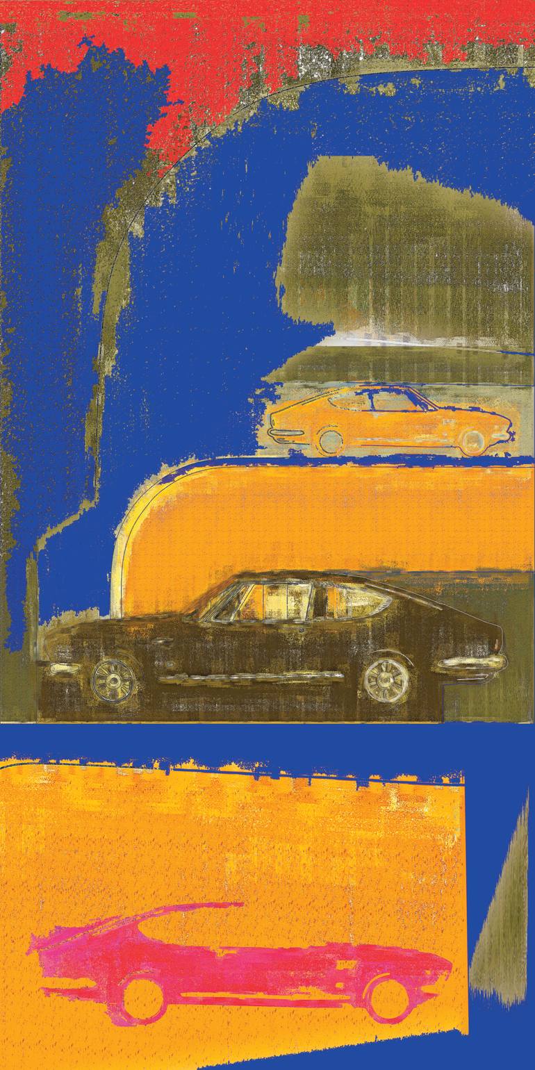 Original Car Printmaking by Andreas Ritter  Street Art Art on Acrylic  FiatDino STREET