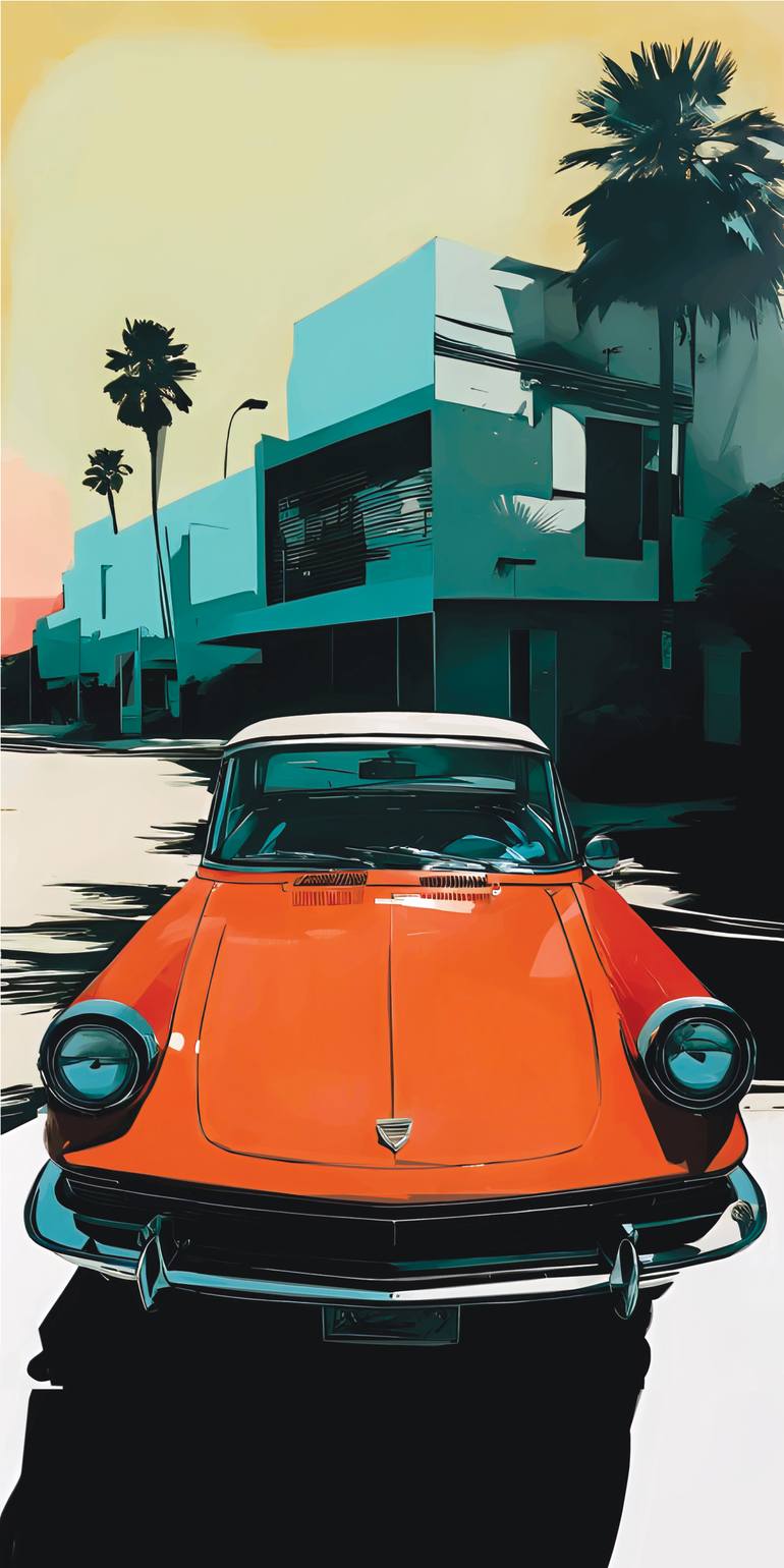 Original Car Printmaking by Andreas Ritter  Pop Art Art on Acrylic  FLORIDA 3
