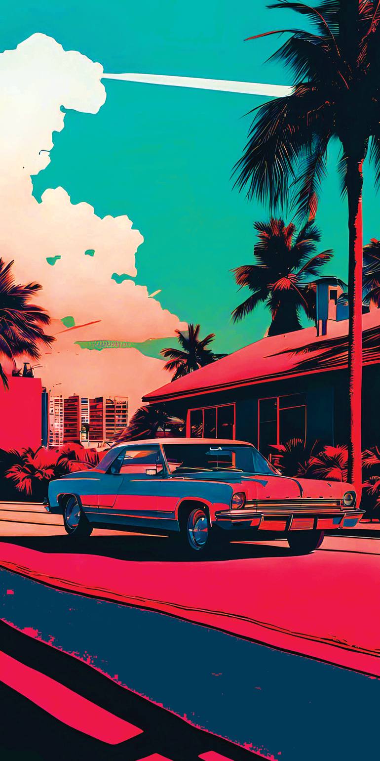 Original Car Printmaking by Andreas Ritter  Pop Art Art on Acrylic  FLORIDA 8